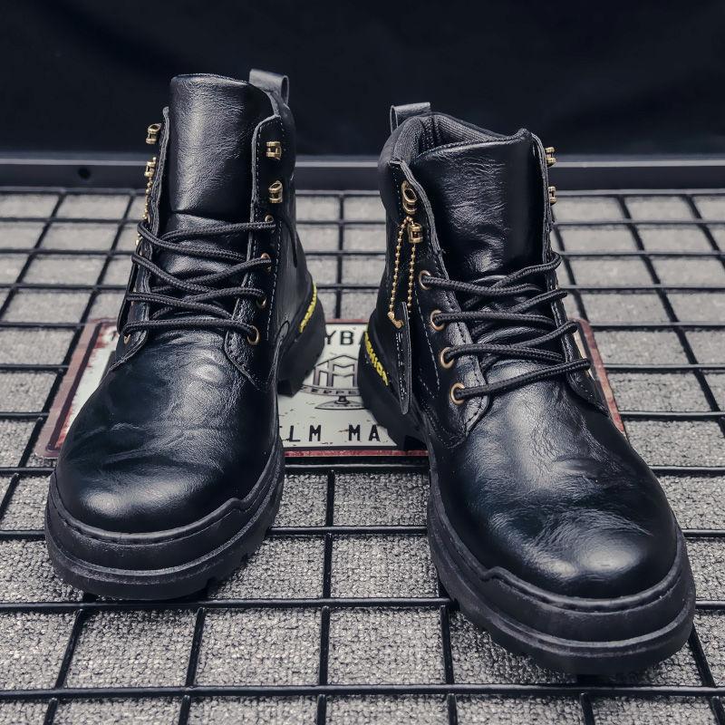 Модные зимние ботильоны мужские повседневные туфли на открытом воздухе осенние кожаные водонепроницаемые рабочие инструменты мужские ботинки теплые ботинки