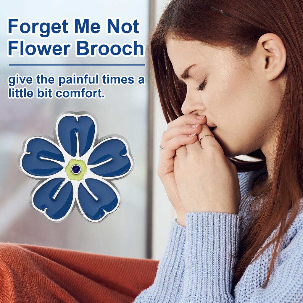 Значок-булавка «Незабудка» Памятные значки Оптом Празднование жизни Похоронные сувениры Болезнь Альцгеймера Деменция Цветок незабудки Значок на лацкан