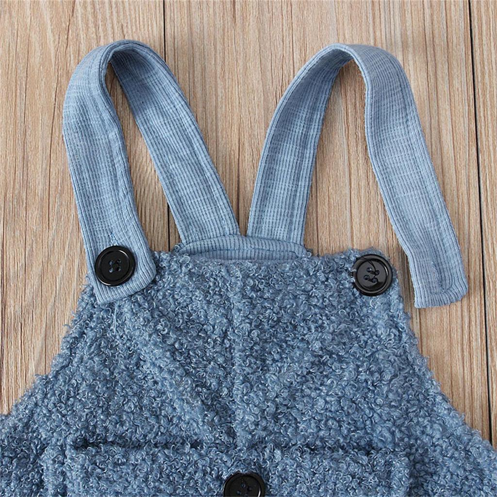 Children's Fashion Casual Boys And Girls Thickened Plush Backpack Jumpsuit