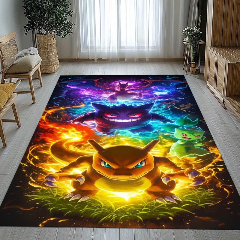 Charizard Charmander Pokemon Living Room Non-Slip Area Rug Soft Carpet for Bedroom Kids Playroom Sofa,Home Decor Doormat Gift