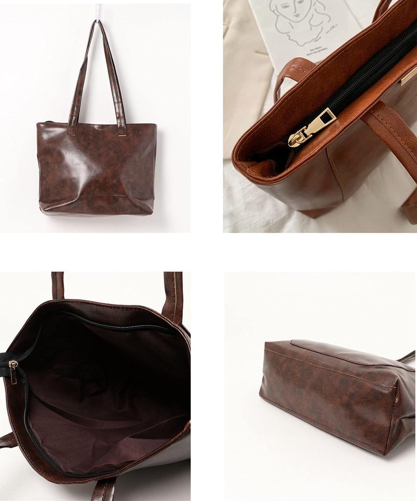 Tote bag with zipper for synthetic for basic business shoulder for shoulder synthetic sophisticated basic bag [Aimoha] women, leather, office,