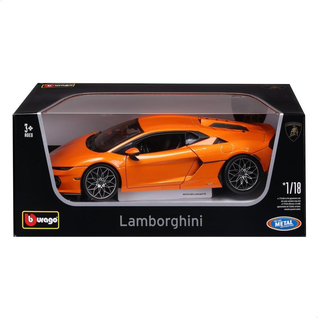 Bburago Scale Lamborghini Temerario Orange Diecast Model Finished Model OG 1/18 / Car, 18-11052