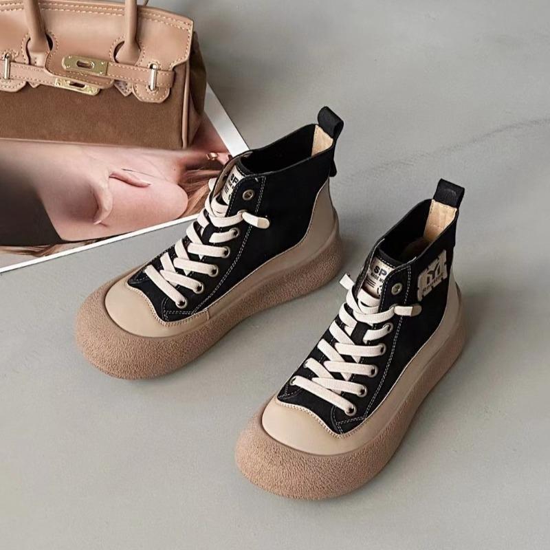 Флисовые Толстоподошвенные Ретро Высокие Кеды Универсальные Повседневные Ботильоны