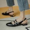 Women Sandals Summer Shoes Woman Flats Double Buckle Mary Janes Shoes Patent Leather Dress Shoes Back