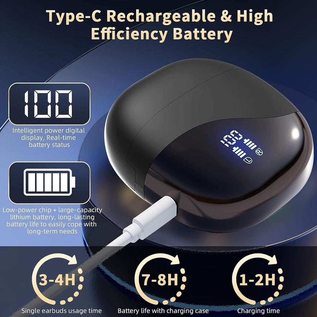 Ai Language Translation Earbuds Translator Earphones APP for iOS &Android 144-Language Bluetooth 5.4 Headphones Translating Device for Travel Business