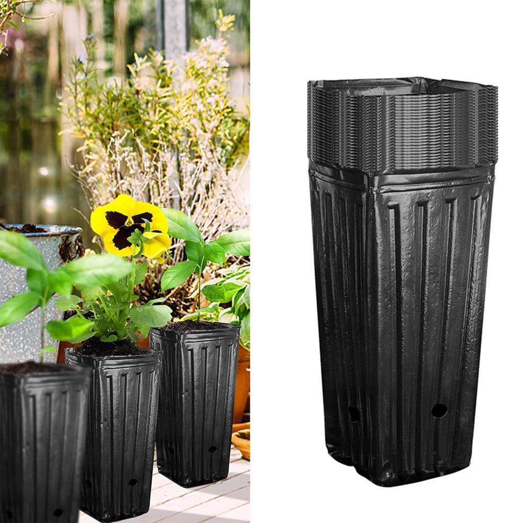 20 шт. высокие квадратные стаканчики для рассады, пластиковые глубокие горшки для рассады, дышащая конструкция для пересадки садовых деревьев