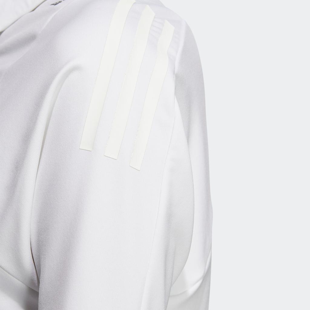 adidas Однотонная рубашка поло с длинным рукавом и принтом в полоску на пуговицах, женские топы белого цвета HG1691