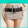 Belt Punkinspired Leather Decorative Nail Motifs Snap Closure Trendsetter Looks