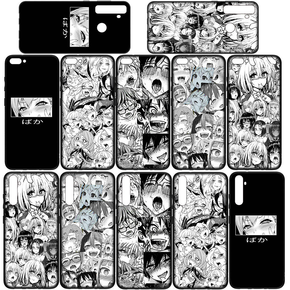 Чехол для Samsung Galaxy S25 S24 S23 iPhone 16 15 Xiaomi Redmi Note 14 13 12 16E 11 Pro Max OPPO Moto Huawei Ahegao Hentai Manga Anime Girl Waifu Cover