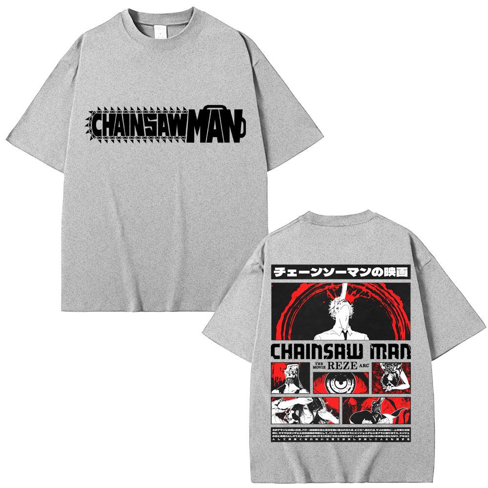 90s Japanese Anime Chainsaw Unisex Graphic T Shirt Unisex Women Fashion Vintage Cartoon Tshirt Oversized Cotton Casual Summer Tshirts