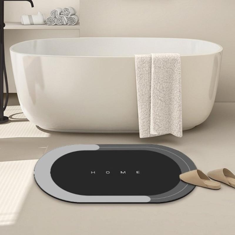 Набор из 3 предметов диатомитовых ковриков для ванной - Сверхвпитывающие 1000 г/см² Нескользящие коврики - Быстросохнущие прямоугольные напольные коврики