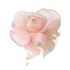 Handmade Wrapped Chiffon Sparkly Pin For Formal Occasions and Elegant Pink [Crane's Collection] Corsage, 2-Wheel Brooch, Outfits,