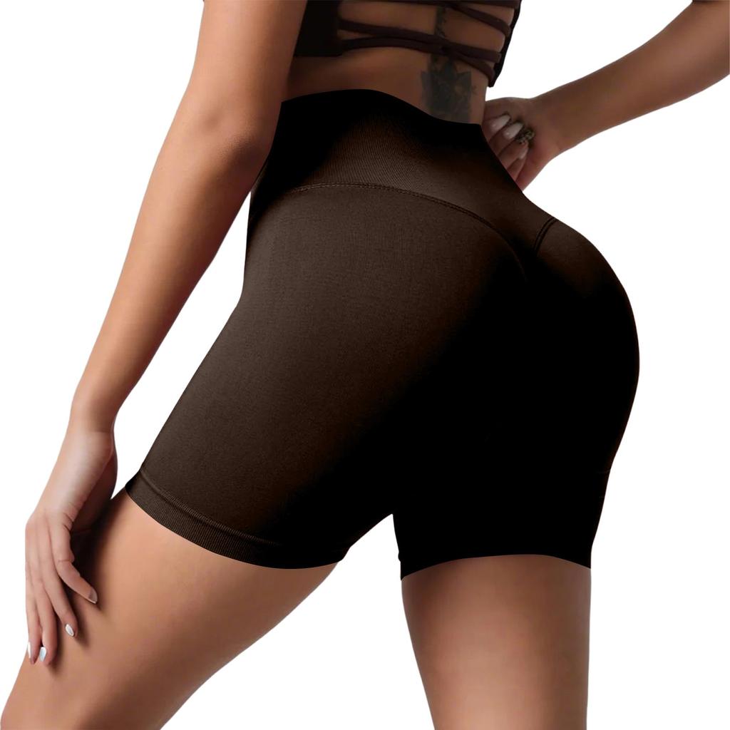 Женские повседневные шорты для йоги Peach Butt с высокой талией, для занятий фитнесом, телесного цвета, с высоким отскоком, для бега, три четверти