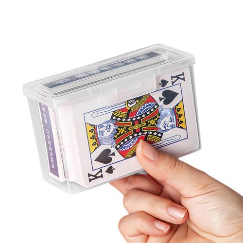 HUANGENG Clear Playing Card Case Holder, Empty Playing Card Storage Box, Game Card Organizer for Business Trading Cards