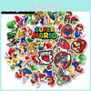 Яркие 50 шт. Мультяшные наклейки Super Mario Для детей Водонепроницаемые Игровые наклейки