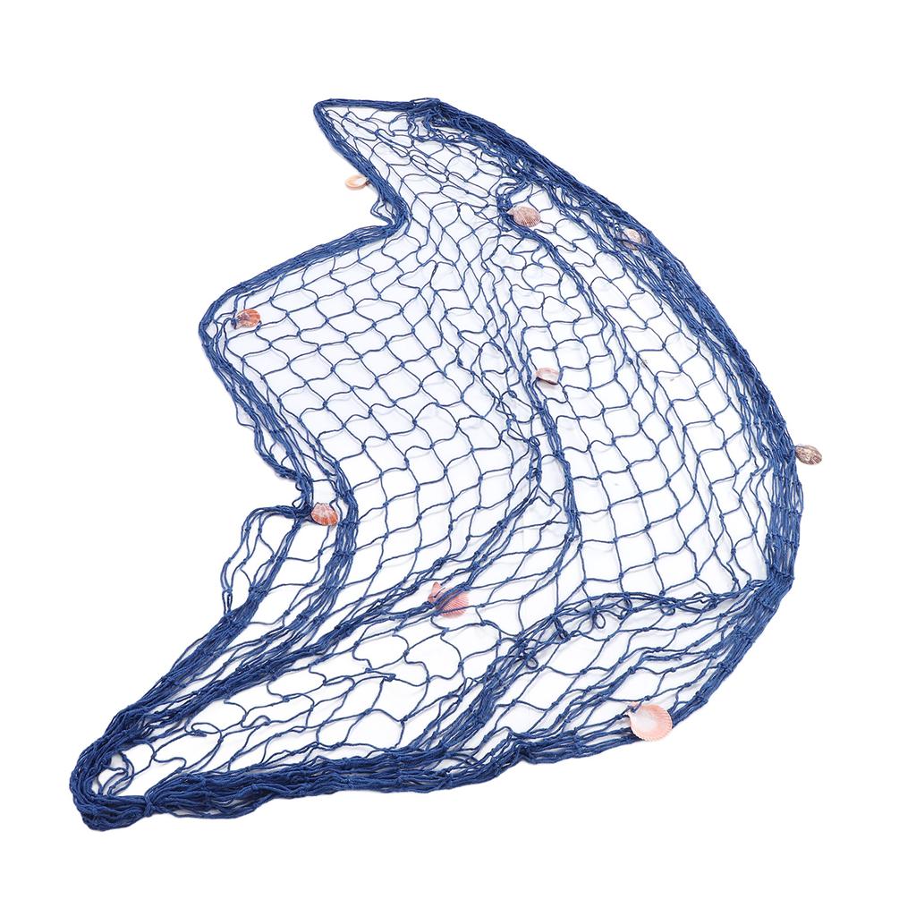 Decorative Fishing Net Cotton Wall Hanging Fishing Net Decor with Shells for Photo Display Frame Birthday Beach Sea