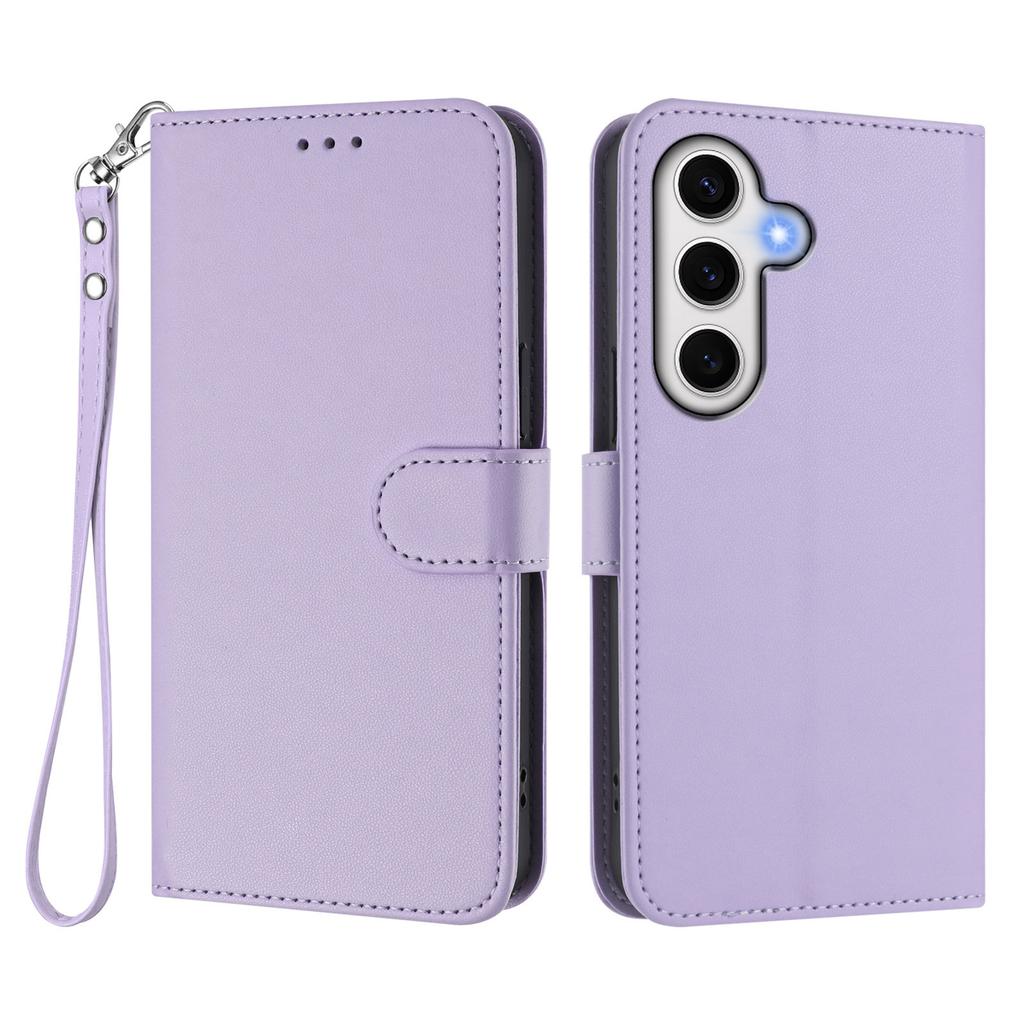 For Samsung Galaxy S24 FE Leather Case Wallet Stand Phone Cover with Wrist Strap