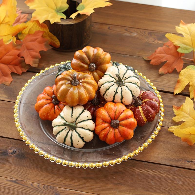 Mini Artificial Halloween Pumpkin Decor Simulation Vegetable Diy Craft Halloween Home Party Decoration Props Farmhouse Harvest