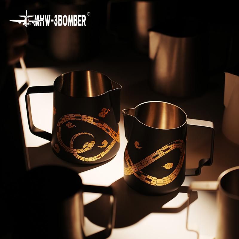 MHW-3BOMBER Milk Frothing Pitcher 450/500/600ml Espresso Steaming Pitcher Stainless Steel Latte Art Barista Milk Jug Coffee Tool