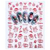 3D Nail Art Christmas Slider Wraps Snowflake Elk Santa Adhesive Flame Sticker Red Gold Manicure Nails Designs