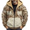 Мужская зимняя куртка с камуфляжным принтом, мужская повседневная куртка с капюшоном на молнии