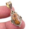 Natural Maryam Jasper 925 Solid Sterling Silver Gift TwoTone Pendant 1.50" F2F29