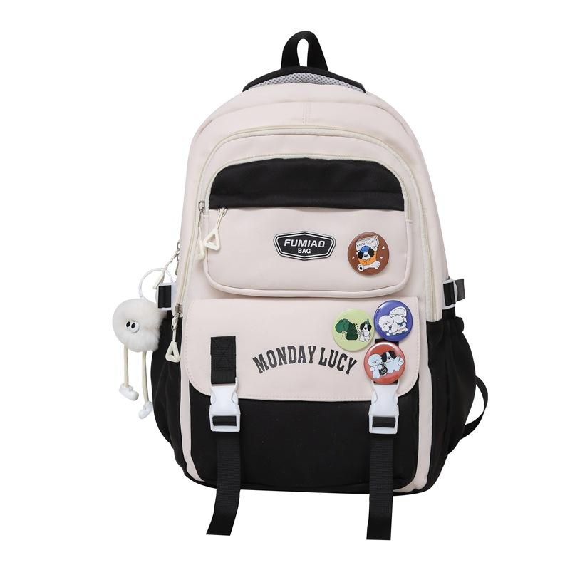 Школьный рюкзак для младших школьников, женский контрастный рюкзак для кампуса, рюкзак большой емкости