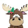 Christmas Elk Decoration Wooden Cartoon Elk Ornament Rustic Xmas Centerpiece for Home Table Tiered Tray Mantel Festive Decor