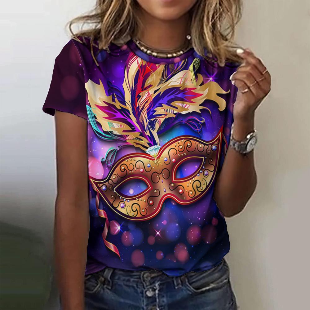 Women Party 3d Carnival Printed Top For Woman Gothic Graphic Clothes Winter Holiday Summer Casual