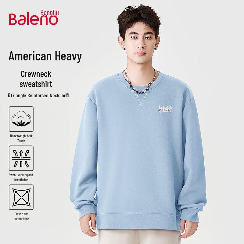 Baleno Men's American Style Fleece-Lined Round Neck Sweatshirt