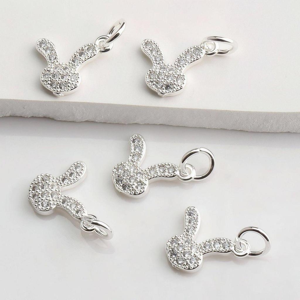 14K Gold Plated Zircon Rabbit Pendant for DIY Bracelets and Necklaces