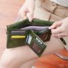 2024 Retro European & American Ladies' Tri-Fold Wallet with Double Zipper & Multiple Card Slots