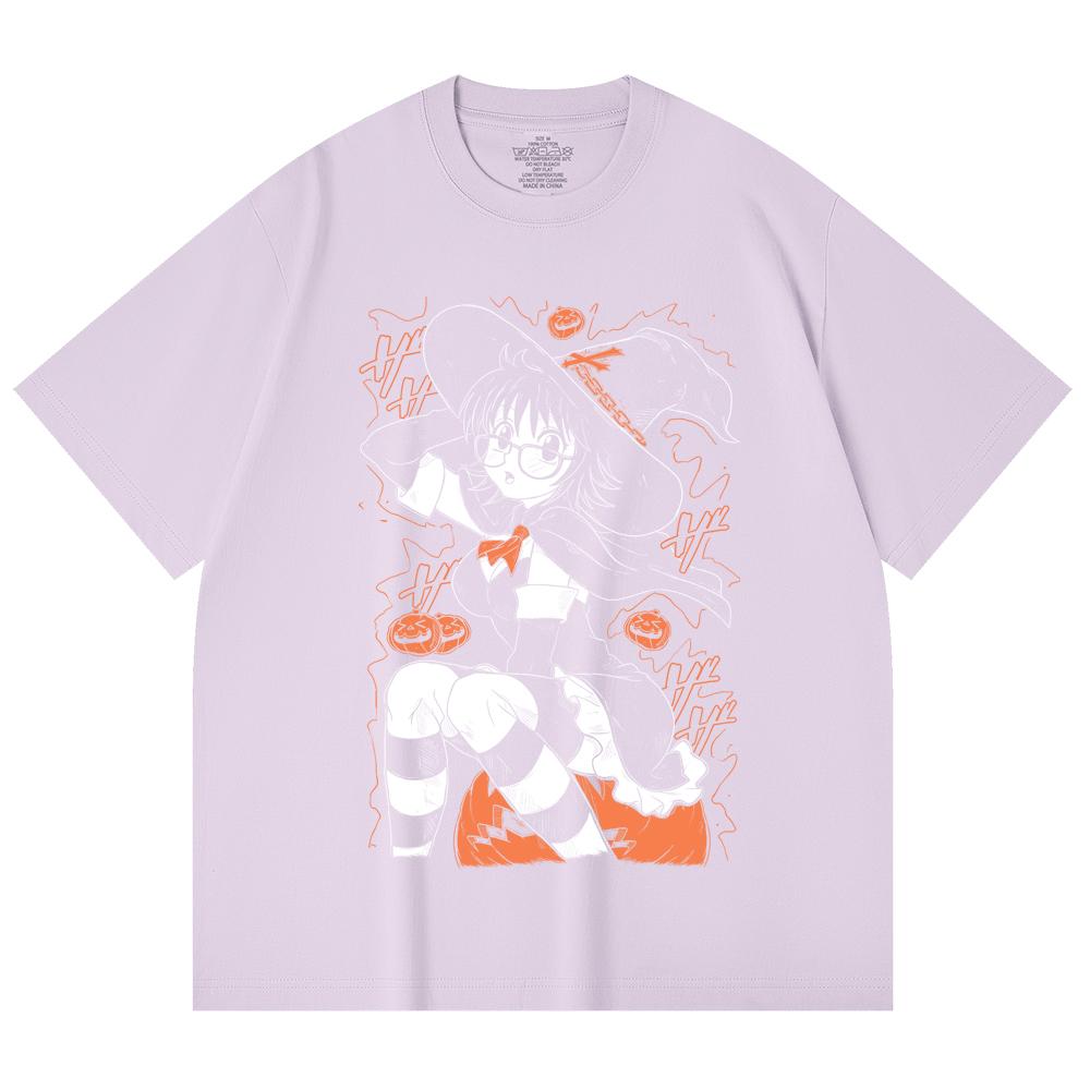 230 г/м² 100% хлопок HXH V11 Shizuku Хэллоуин Принт Унисекс Тяжелая хлопковая футболка