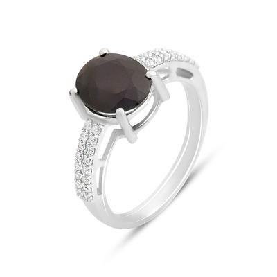 Серебряное кольцо с натуральным сапфиром 3.203ct, вес изделия 3,52 гр (2157861)