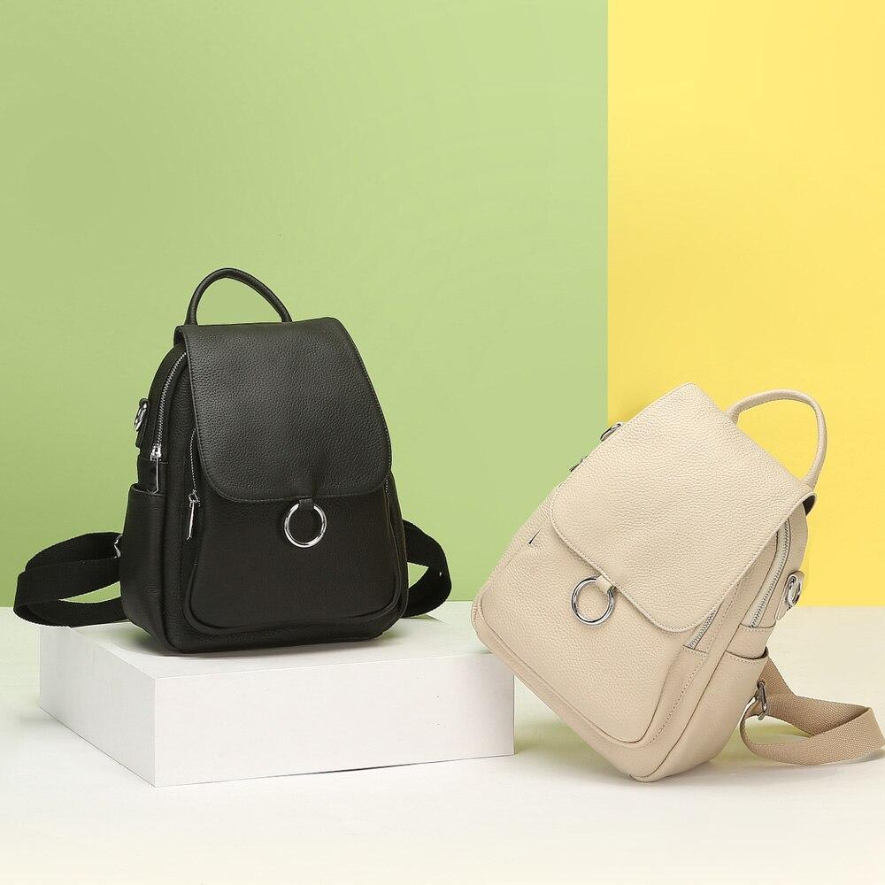 Zency новый модный женский рюкзак из 100% натуральной кожи зимний бежевый повседневная дорожная сумка классический черный школьный рюкзак