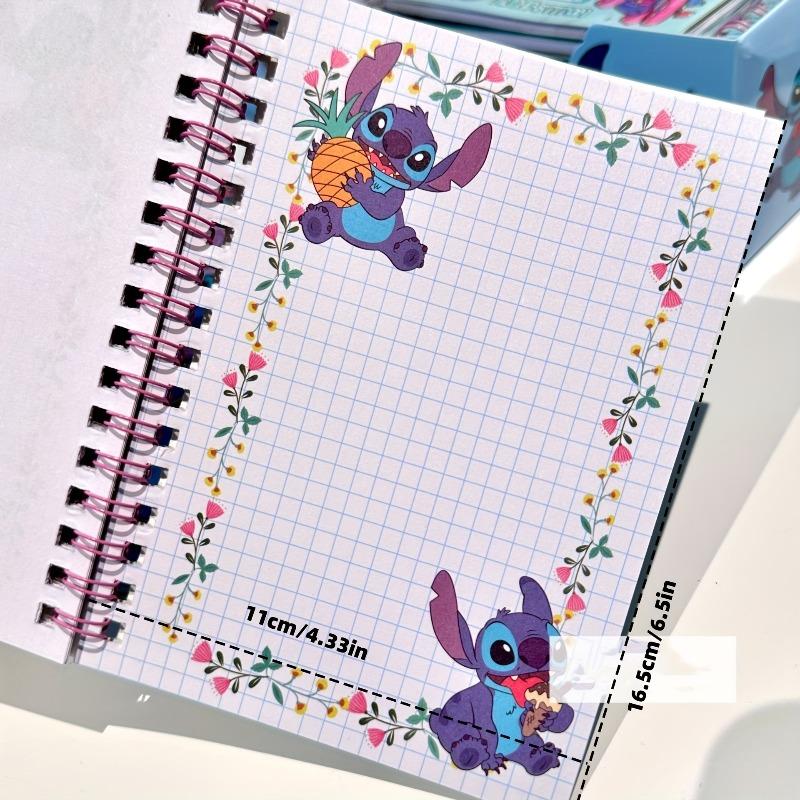 1 шт. Спиральный блокнот Disney Стич 3-в-1 Книга с наклейками Студенческие канцелярские принадлежности Подарок