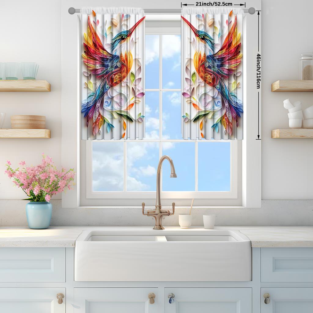 2 шт. Оригинальная рулонная занавеска с художественным принтом для домашнего декора - Карманная штора для спальни, офиса, кухни