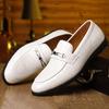 Роскошный Дизайнерский Новый Мужской Белый Серый Синий Металлическая Кнопка Балетки Мокасины Свадебный Выпускной Вечер Возвращение Домой Лоферы Zapatos Hombre