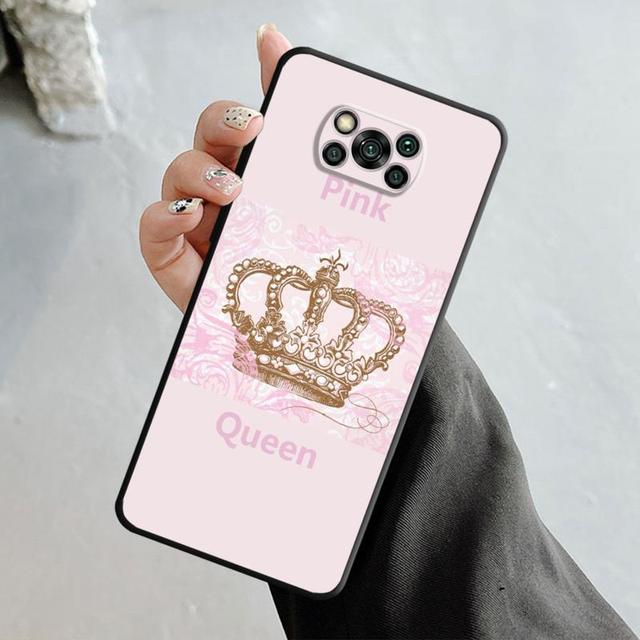 Чехол для Xiaomi Poco X3 Nfc X4pro M3 C40 для Mi 12 11 10 10t 8 Note10 Lite 11ultra 11t Pro F1 розовое золото розовая королева принцесса