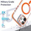 For iPhone 15 Pro Max Magnetic Case TPU Acrylic Clear Phone Back Cover with Lens Protector Kickstand