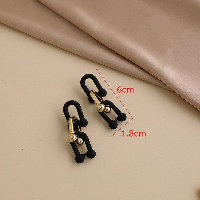 Классические 6 видов ярких цветов, акриловые бамбуковые серьги-цепочки, позолоченные серьги из нержавеющей стали U-образной формы с кисточками для женщин