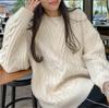 Solid Color Gentle Wind Twist Pullover Sweater Women's Autumn and Winter Thick Soft Waxy Sweater Women's Loose Top