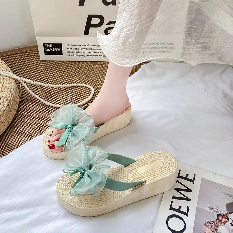 Женские тапочки Удобная обувь для женщин Шлепанцы Шлепанцы Босоножки на танкетке Стильные элегантные и модные Повседневные Нормальные