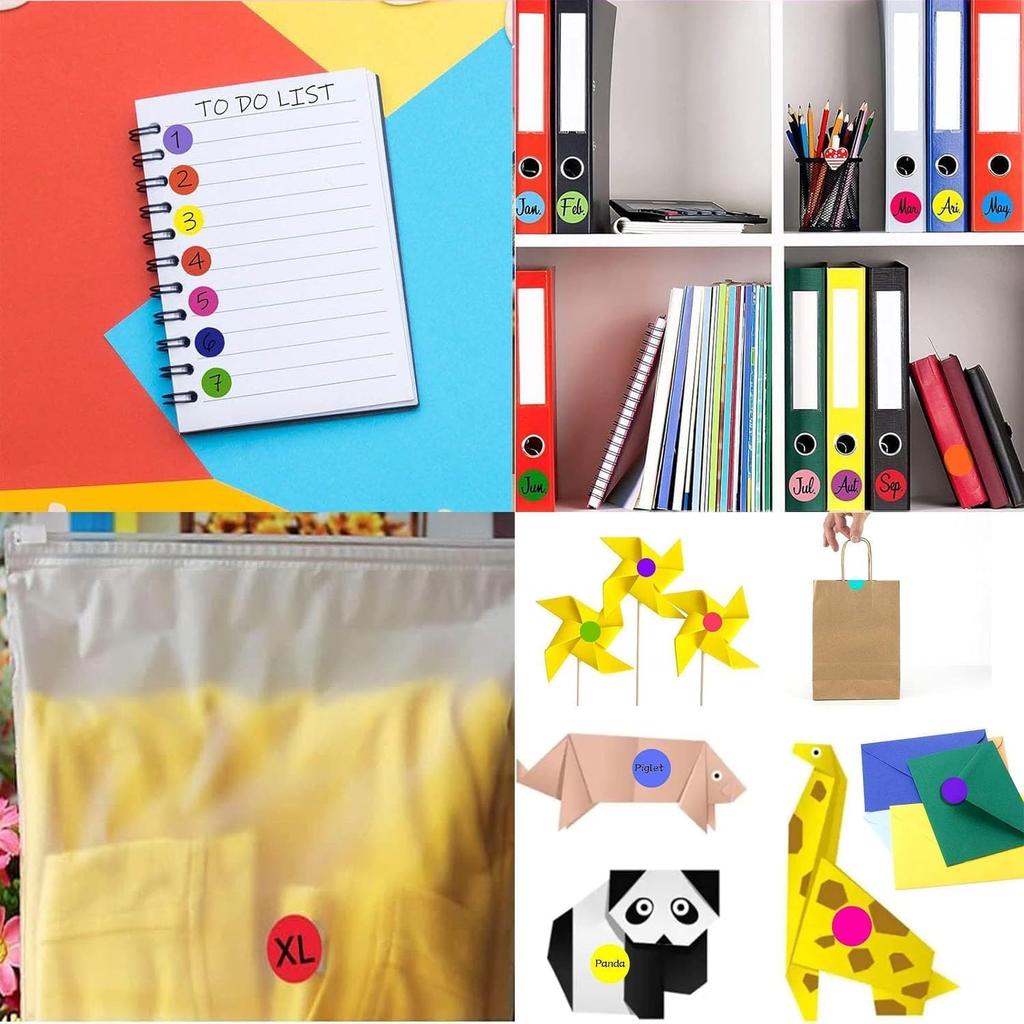 1400 PCS Round Color Coding Labels 20 Sheets Style Colored Dot Stickers Circle Dot Label Sticker for Toddlers Office Student Classroom Papers(10 Colo