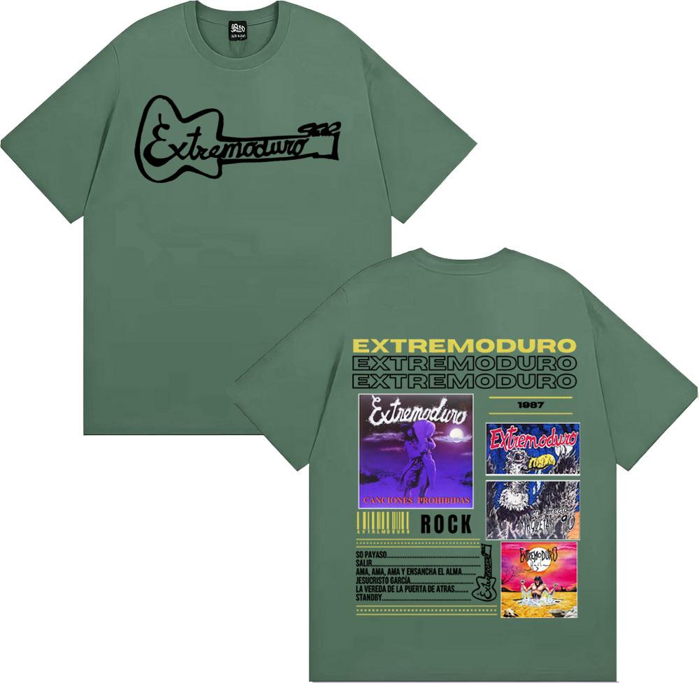 Rock Band EXTREMODURO Album Cover Tshirts for Unisex Retro 90s Hip Hop Classic T Shirt Summer Tops Oversized Short Sleeve Tshirt