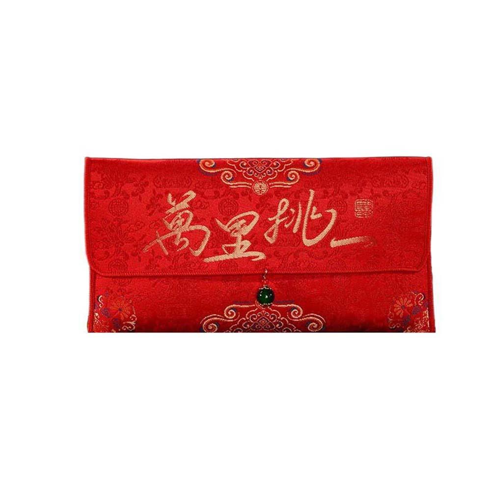 New Year Blessing Words Brocade Red Envelope Brocade Cloth Spring Festival Supplies 2025 Money Pocket HongBao Embroidery