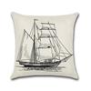 Sea Style Cushion Cover Ship World Map Anchor Linen Decorative Pillowcase For Car Sofa Pillow Case Funda De Almohada Zt167