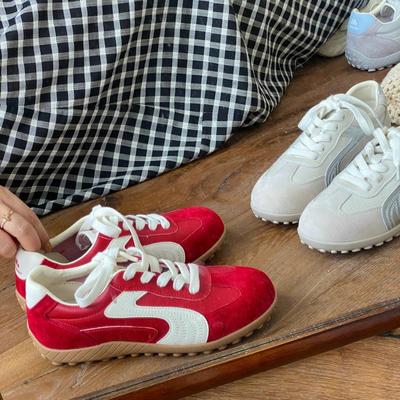 Женские кроссовки на плоской подошве Форрест Гамп 2025 новая универсальная шнуровка сочетание цветов модные повседневные ретро немецкие тренировочные кроссовки