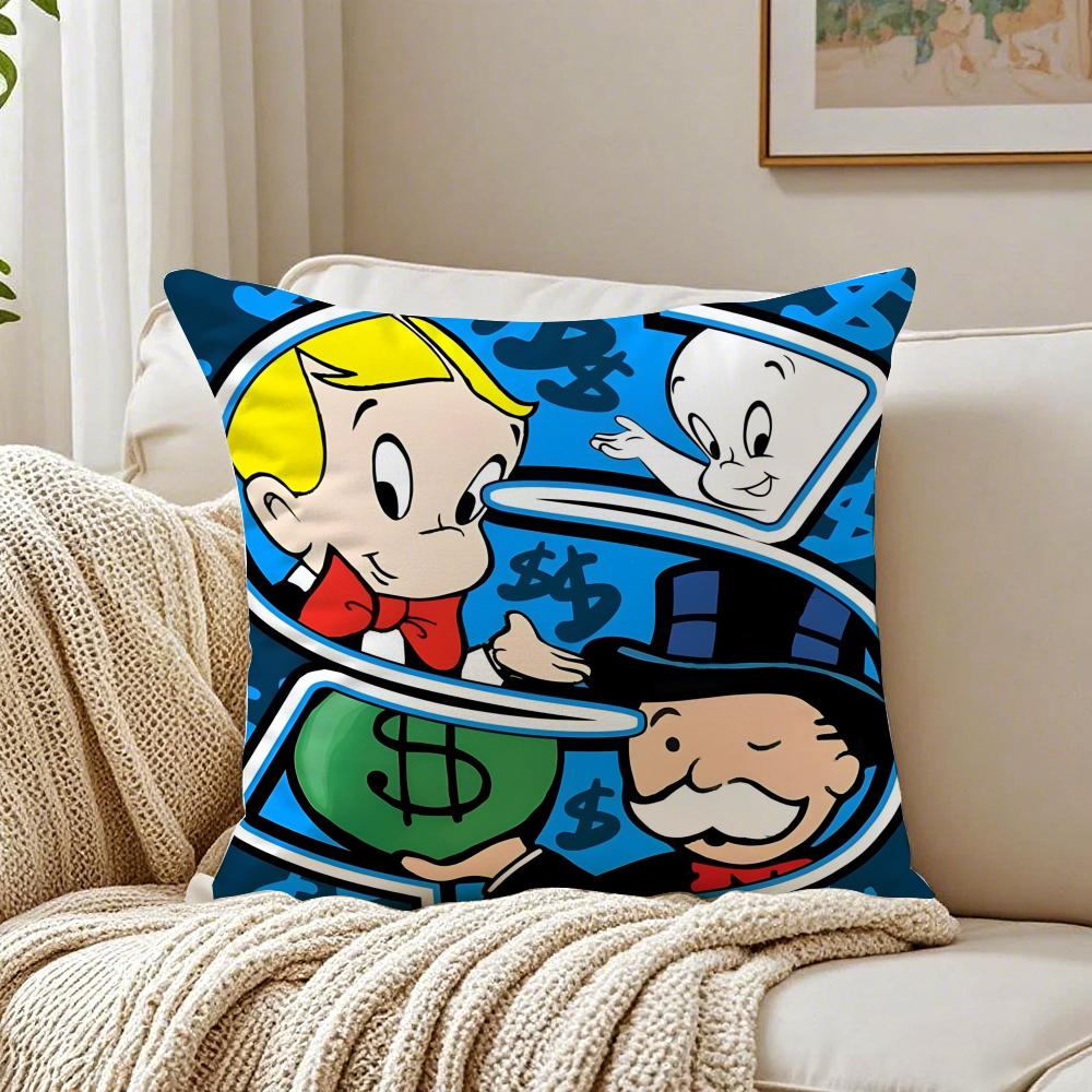 Urban Pop Art DDollar Alec Monopoly Cushion Cover Linen Pillowcase Soft for Sofa Bed Home Room Decor