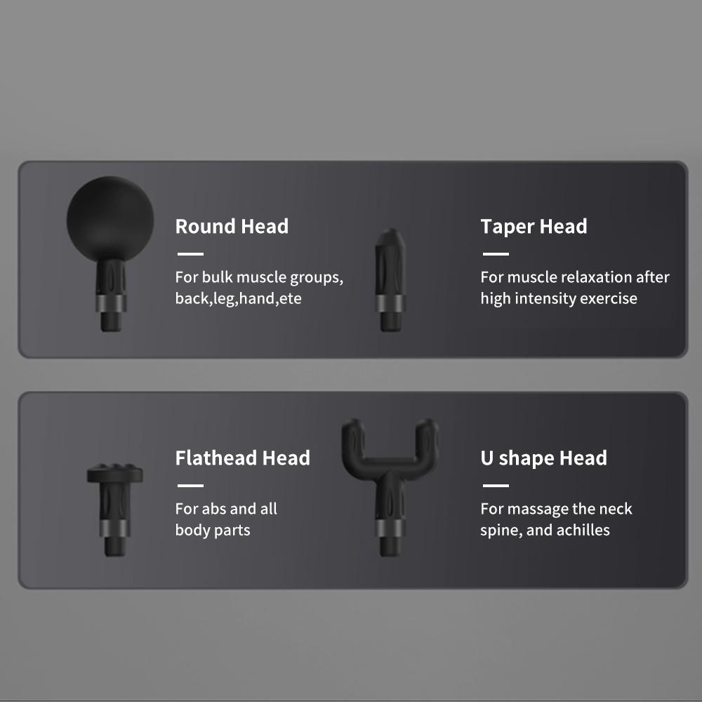 Профессиональный массажный пистолет для глубоких тканей - 99 уровней скорости, 4 насадки, перезаряжаемый перкуссионный массажер для мышц для облегчения боли